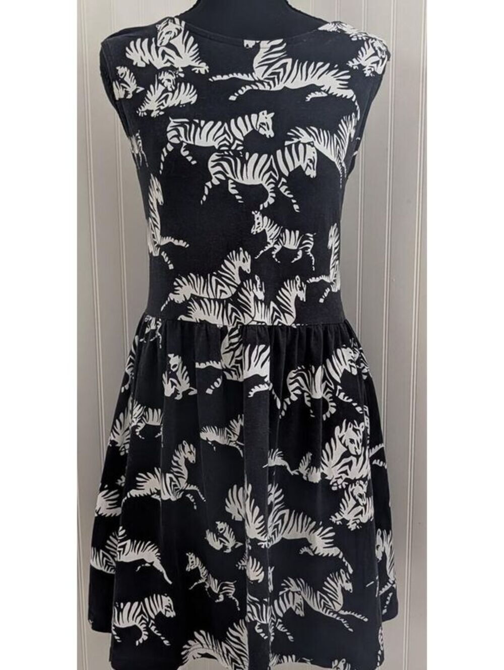 ASOS Black and White Zebra Print Sleeveless Dress UK 16 EU 44 US 12